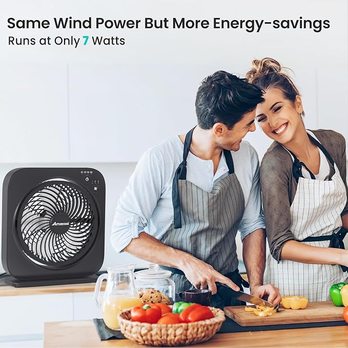 AMACOOL Table Fan, 12 inch Box Fan - Image 3