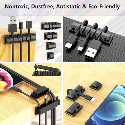 ELII 327 PCS Cable Management Kit 4 Cable Cable Sleeves, 65 Cable Clips - Image 2