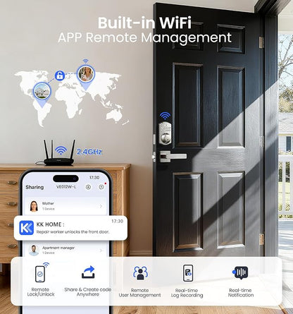 Veise VE012W-L Built-in Wi-Fi Fingerprint Smart Lock - Image 3