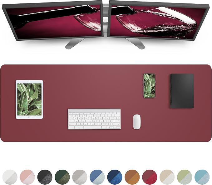 AFIING Leather Desk Pad Protector, Mouse Pad, Office Desk Mat, Non-Slip PU by AFIING