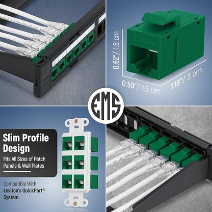 Everest Cat6 RJ45 Keystone Coupler in Green - Image 3