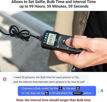 JJC TC-80N3 Intervalometer Timer Remote Shutter Release Time Laspe - Image 3