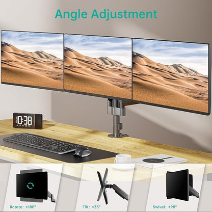 WALI Triple Monitor Mount for 13-27 inch Screens, Adjustable 3 Monitors Desk - Image 5