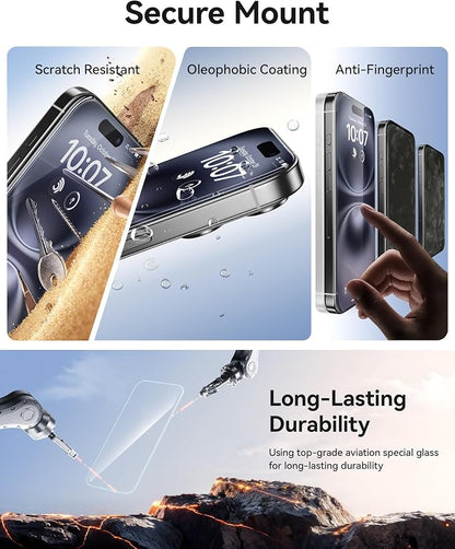 NIMASO for iPhone 16/15 Screen Protector, 3 Pack Tempered Glass Screen - Image 5