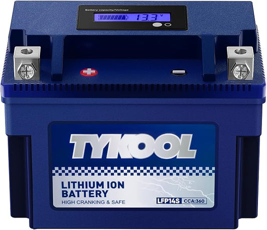 TYKOOL YTZ14S/YTZ12S High Performance Lithium LiFePO4 Motorcycle Battery by TYKOOL