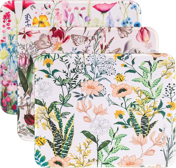 3 Pack Small Mouse pad Beautiful Flowers Plants Mouse Pads by WUFCIYBO