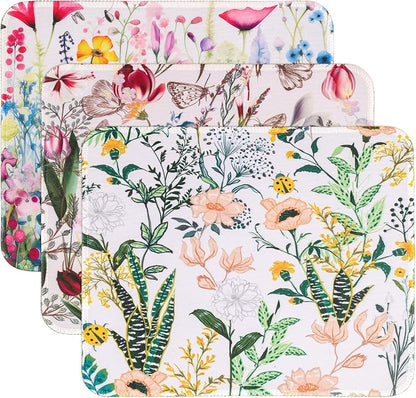 3 Pack Small Mouse pad Beautiful Flowers Plants Mouse Pads by WUFCIYBO