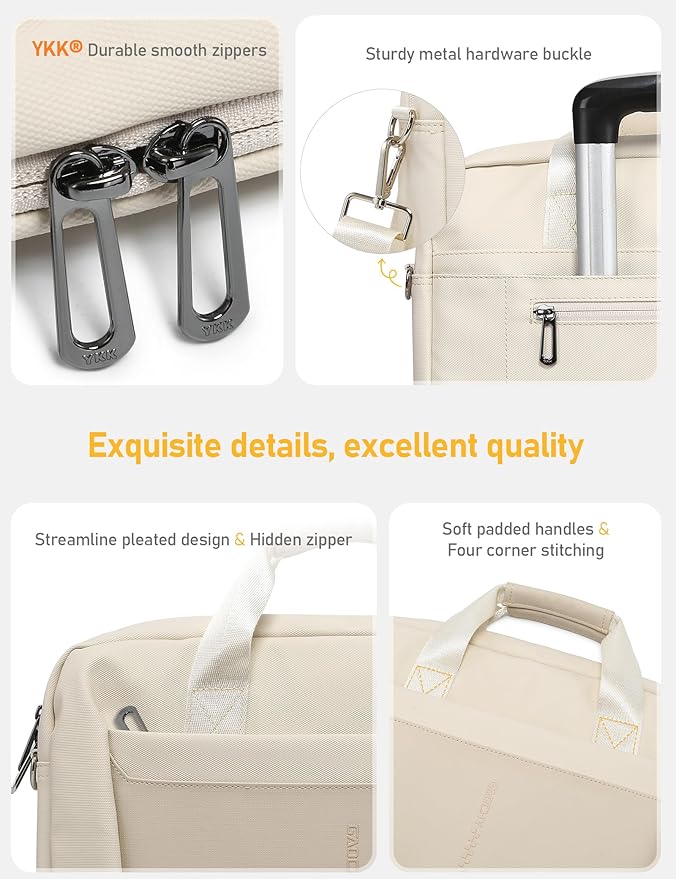 15-16 Inch Laptop Shoulder Bag Business Briefcase Water Resistant Computer - Image 5