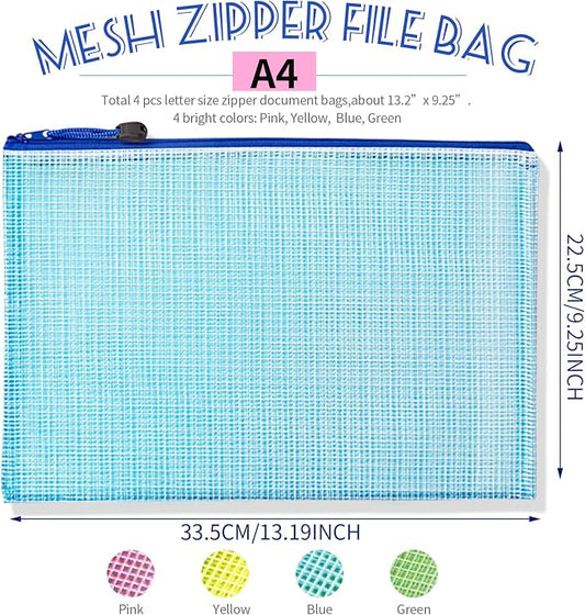 LEOBRO Mesh Zipper Pouch Bags, 13.2"x 9.2" Zipper Pouch, Storage Bags Pouch - Image 2