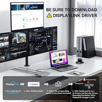 Minisopuru Upgrade DisplayLink Docking Station Triple Monitor - Image 6