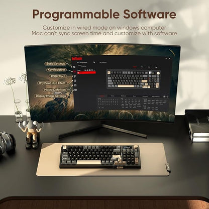 RedThunder K95 Wireless Mechanical Keyboard, TFT Screen & Knob, Tri-Mode - Image 8