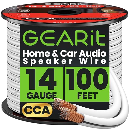14AWG Speaker Wire, GearIT Pro Series 14 AWG Gauge Speaker Wire Cable Great Use by GEARit