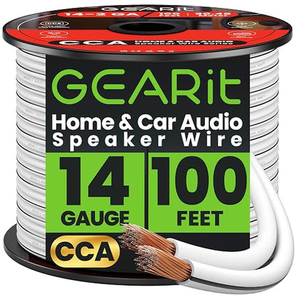 14AWG Speaker Wire, GearIT Pro Series 14 AWG Gauge Speaker Wire Cable Great Use by GEARit