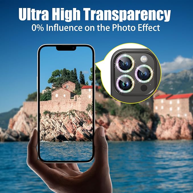 AGVEE 3+3 6 Pack for iPhone 15 Pro 6.1" / 15 Pro Max 6.7" Camera Lens Protector - Image 6