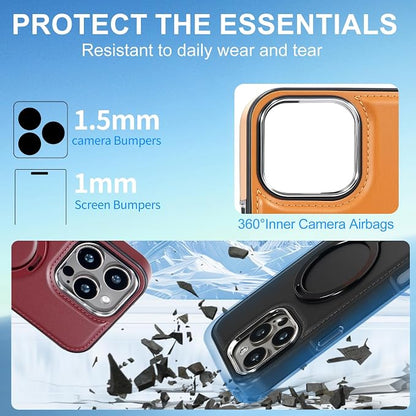 Leather Case, Suitable for iPhone 16 Pro Max Case, Invisible Magnetic Design - Image 3