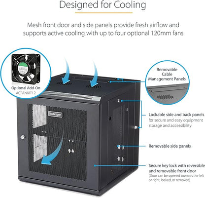 StarTech.com 4-Post 12U Wall Mount Network Cabinet - Image 3