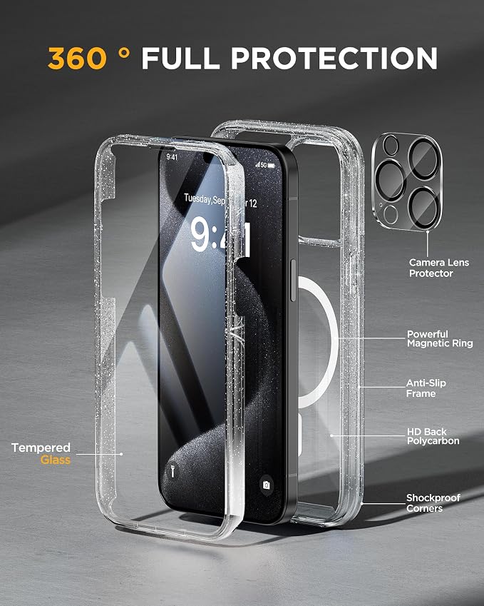 Miracase Magnetic for iPhone 15 Pro Max Case 6.7'' Full-Body Drop Proof Phone - Image 2