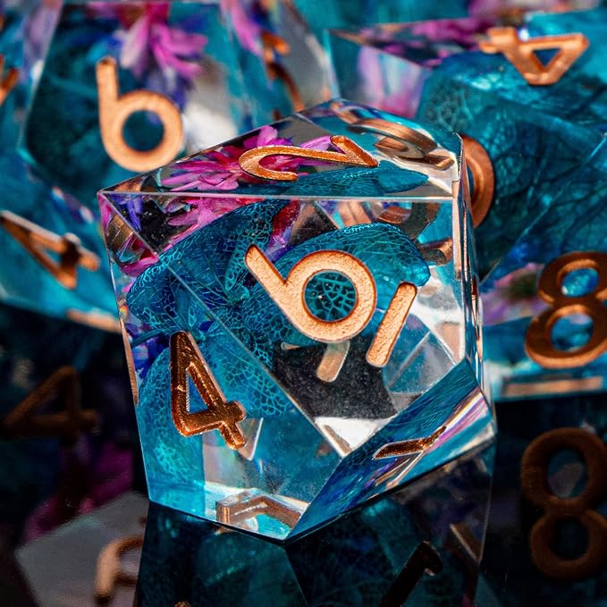 ARUOHHA DND Resin Dice Translucent Sharp Edged Dragons Dice Set - Image 4