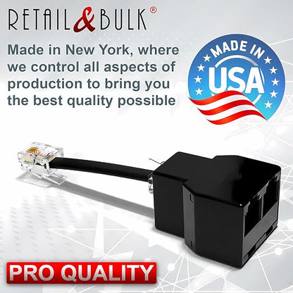 Phone Jack Splitter for Landline Telephone RJ11 6P4C 2 Way Adapter Made in USA - Image 6