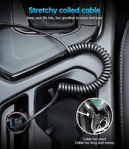 PRAKIE USB C Cable Fast Charging 5FT, Coiled USB A to USB C Cable - Image 5