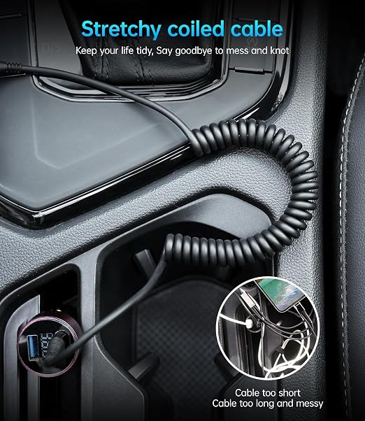 Coiled USB C to C Cable 100W 3FT - Image 5