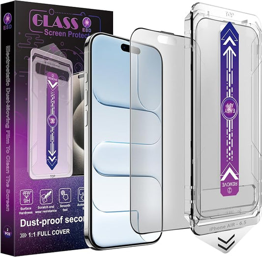 Matte Screen Protector for iPhone Air 6.5-Inch, Auto Dust Removal, 9H Tempered by Unknown