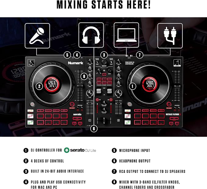 Numark Mixtrack Platinum FX Serato DJ Controller - Image 2