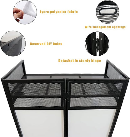 Portable DJ Booth DJ Facade DJ Table Station Two-position Height Adjustable - Image 4