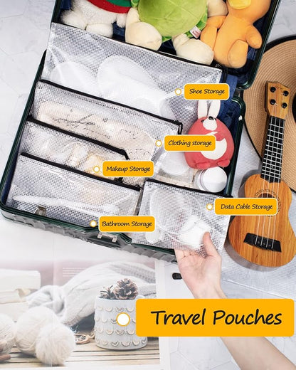SUNEE Mesh Zipper Pouch 7x11 in, Mesh Bags - Image 5
