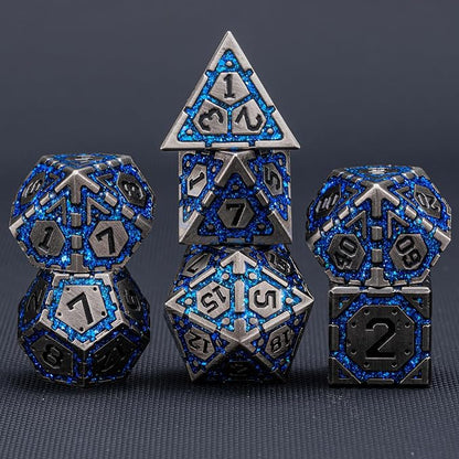 DND Metal Dice Set, Polyhedral Dice Set - Image 2