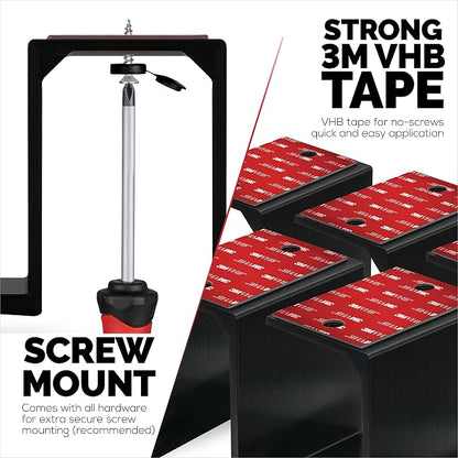 BRAINWAVZ Twin Under Desk Laptop & Device Holder Mount, Adhesive & Screw in - Image 5