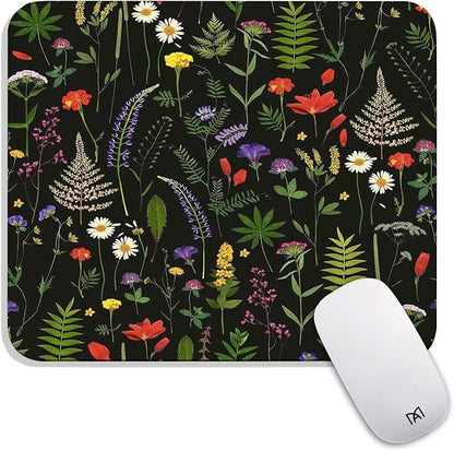 Square Mouse Pad Flowers, Personalized Premium-Textured Custom Mouse Mat Design by Armanza