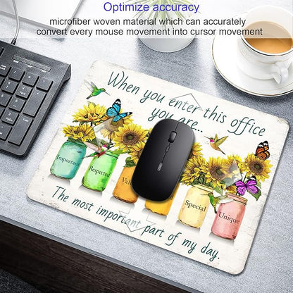 Sunflower and Butterfly Mouse pad Personalized Inspirational Designs Computer - Image 3