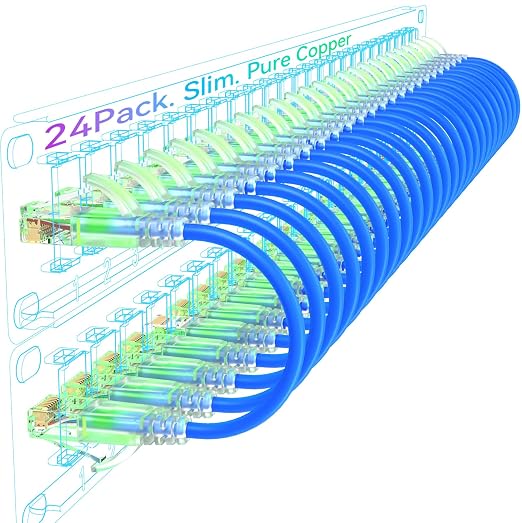 Sokqovt Cat6a Patch Cables Slim 0.5ft, Flexible Cat6 Ethernet Patch Cable 10G by Unknown
