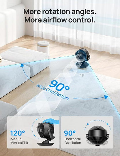 Dreo Fan for Bedroom, 13-Inch Oscillating Table Air Circulator Fan for Whole - Image 5