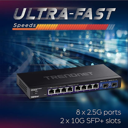 TRENDnet 10-Port Multi-Gig Web Smart Switch, TEG-3102WS, 8 x 2.5GBASE-T Ports - Image 4