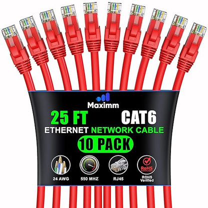 Maximm Cat 6 Ethernet Cable 25 ft by MaximmCable