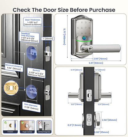 Veise VE029-E Wi-Fi Smart Lever Lock - Image 12
