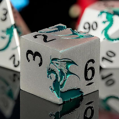 Metal DND Dice Set, Dungeons and Dragon TTRPG Role Playing Table Games - Image 2