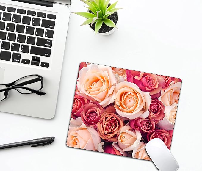 Blooming Roses Mouse Pad, Beautiful Flowers Mousepad - Image 5