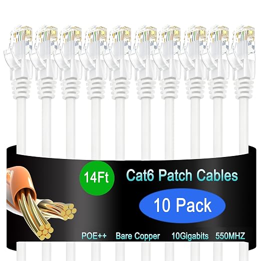 Cat6 Ethernet Patch Cable 14 ft, Cat6 Patch Cable by Lysymixs