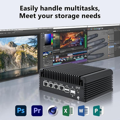 Firewall Micro Appliance Core N150, 4xi226-V 2.5G Fanless Mini PC, 2*NVMe 2*SATA - Image 5