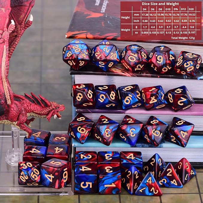 Extended RPG Dice Set 15 x 31 Polyhedral Dice - Image 4