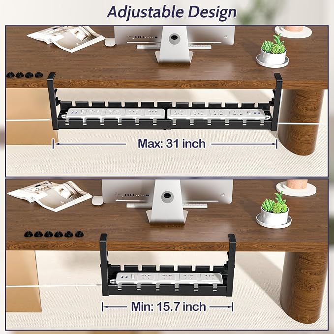 Shikha Cable Management Under Desk, 15.7"-31" Retractable Cable Management Tray - Image 3