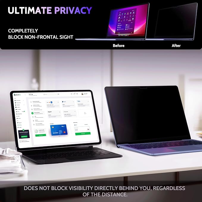 Privacy Screen for 12.4 Inch Surface Laptop Go 3/2/1, MagicSuction™ Removable - Image 4