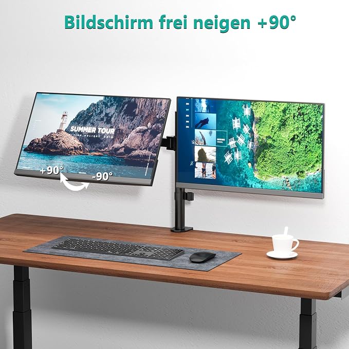 WALI Dual Monitor Stand for 13-27 inch Screens, Dual Monitor Mounts for 2 - Image 3