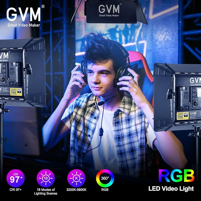 GVM RGB LED Video Lighting Kit, 800D Studio Video Lights - Image 4