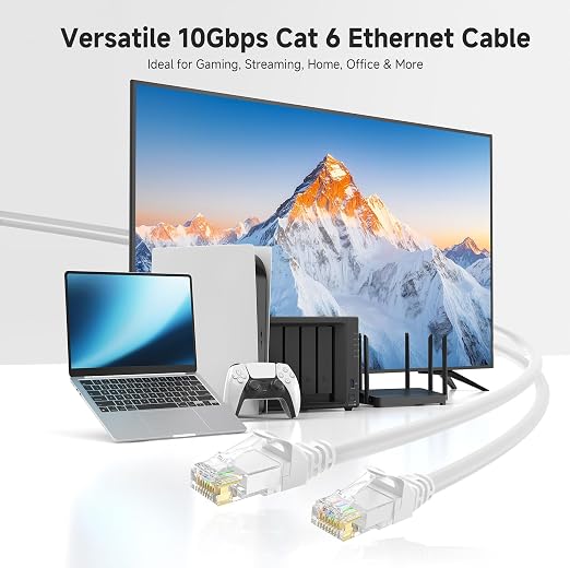 Cable Matters 10Gbps Snagless Short Cat 6 Ethernet Cable - 1ft - Image 2