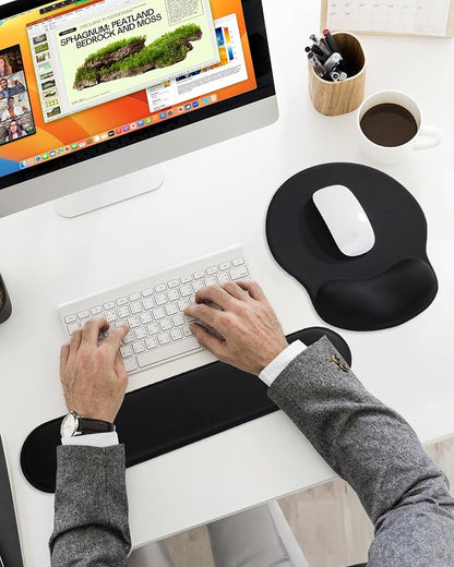 Ergonomic Mouse Pad Wrist Support Set, Memory Foam Keyboard Wrist Rest Set - Image 8