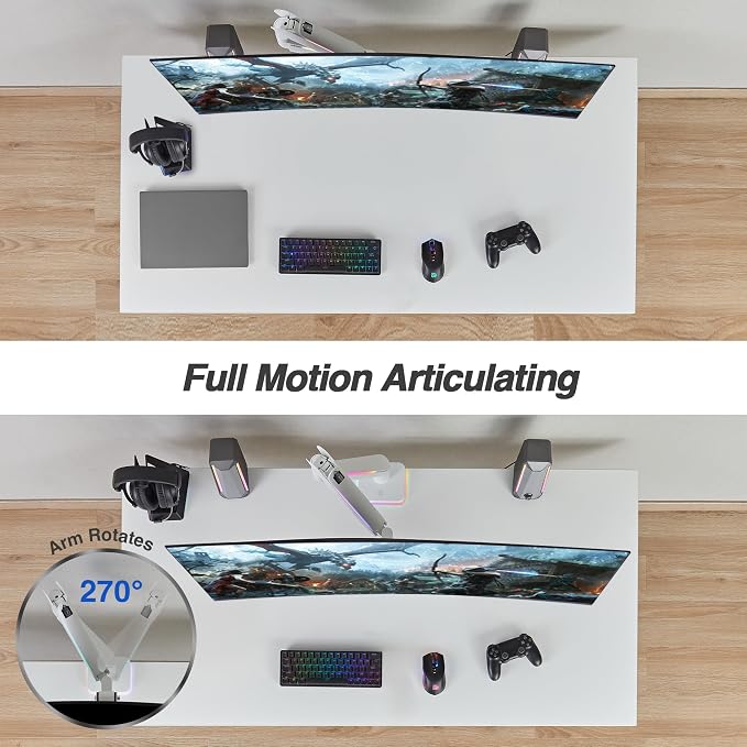AVLT RGB Lights Single 17”-49” Gaming Monitor Arm Desk Mount, Fits One - Image 6